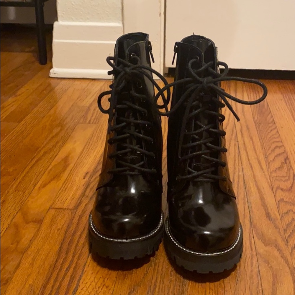 Jeffrey Campbell Black Combat Boots